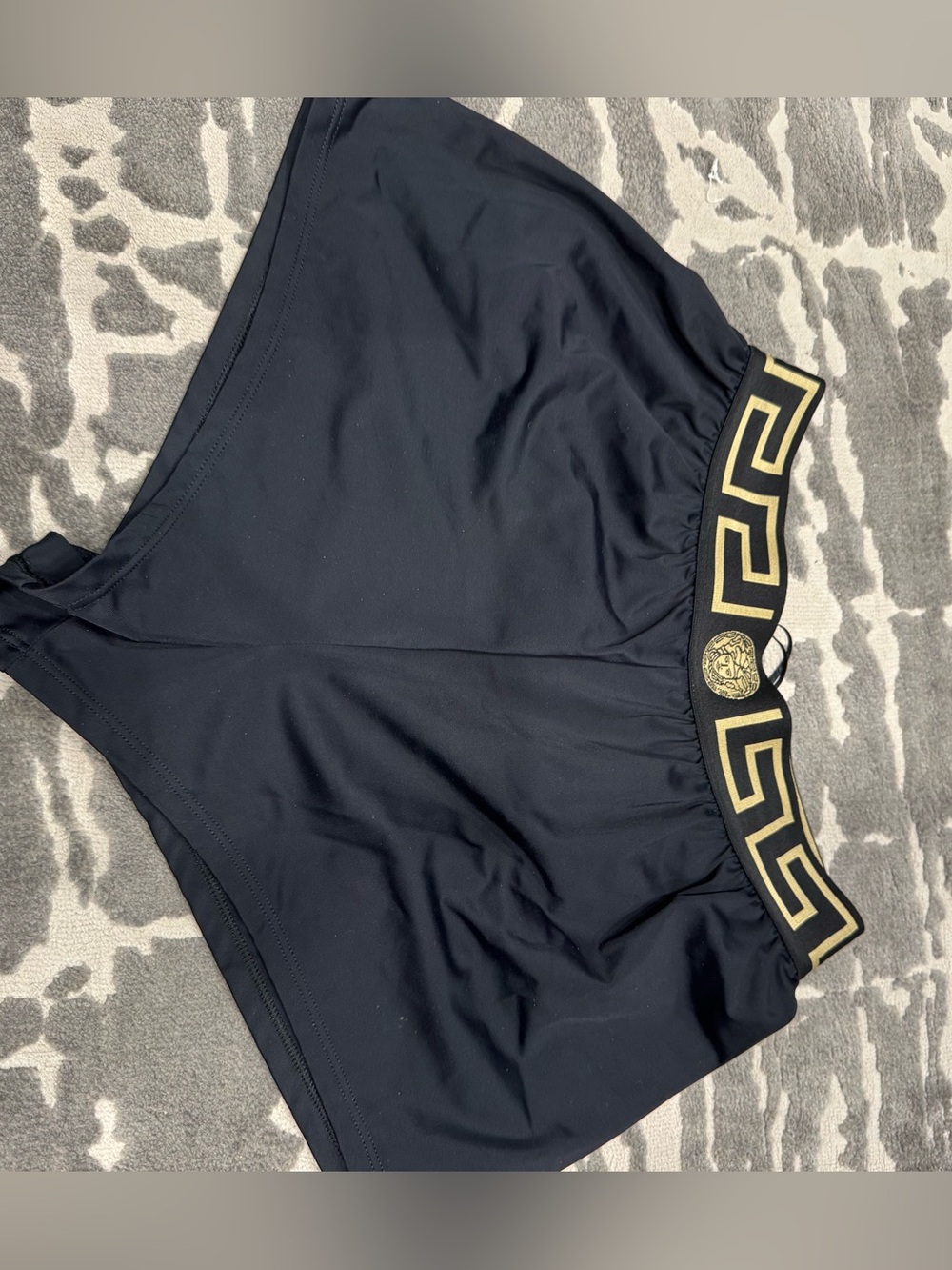 Versace Black Women's Shorts with Gold Medallion Waistband size 2